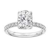 14K White Gold 3.00Ct Cushion Lab Grown Diamonds Classic Engagement Ring