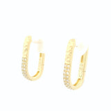 14K Yellow Gold Pavé Diamond Small Earrings