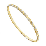 Titanium And 14K Yellow Gold Natural Diamonds Flexie Bracelet