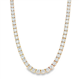 14K Yellow Gold Natural Diamonds Tennis Necklace
