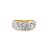 JT ESTATE 14K Yellow And White Gold Wide Pavé Natural Diamond Band