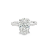 Platinum 3.06Ct Oval Lab Grown Diamonds Solitaire Engagement Ring