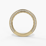14K Yellow Gold Wide Profile Accent Natural Diamond Band