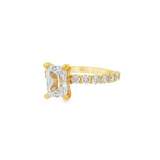 14K Yellow Gold Brosnan Hidden Halo Radiant Diamond Engagement Ring