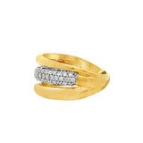14K Yellow And White Gold Contemporary Natural Diamonds Ring