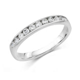 14K White Gold Channel Straight Natural Diamonds Band