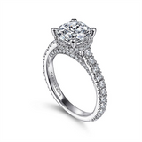 18K White Gold 'Camden' Hidden Halo Round Diamond Engagement Ring