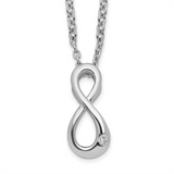 Sterling Silver Natural Diamond Infinity Drop Pendant