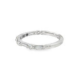 14K White Gold Baguette Natural Diamonds Band