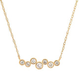 14K Yellow Gold Natural Diamonds Bar Necklace