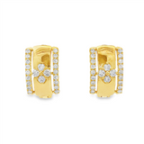 14K Yellow Gold Drop Natural Diamonds Earrings