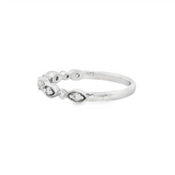 14K White Gold Vintage Natural Diamonds Band