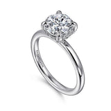 14K White Gold 'Daniele' Round Diamond Hidden Halo Engagement Ring
