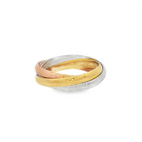 JT ESTATE 18K Tri-Color Three Interlocking Bands
