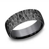 Dark Tantalum Hammered 8mm Wedding Band