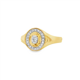 14K Yellow Gold Contemporary Natural Diamonds Ring