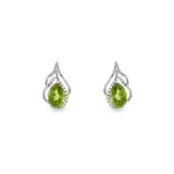 14K White Gold Peridot Drop Earrings