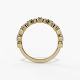 14K Yellow Gold Organic Natural Diamonds Band