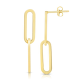 14K Yellow Gold Two-Link Paperclip Dangle Earrings