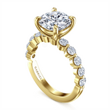 14K Yellow Gold 'Silvey' Modern Round Natural Diamonds Engagement Ring