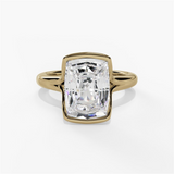14K Yellow Gold 3.01Ct Cushion Lab Grown Diamonds Solitaire Engagement Ring