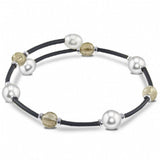 Sterling Silver 'Off The Cuff' Freshwater Pearl Rubber Bracelet
