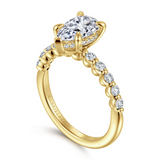 14K Yellow Gold 'Kim' Hidden Halo Pear Diamond Engagement Ring
