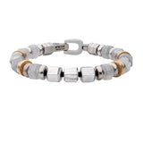 'CHUGI' Duty And Loyalty 8mm Mokume Gane And White Quartz Beads Bushido Virtue Bracelet