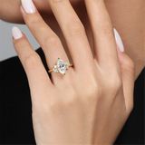 14K Yellow Gold 'Cicely' Organic Marquise Natural Diamonds Engagement Ring