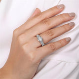 14K White Gold 'Carver' Classic Round Natural Diamonds Engagement Ring