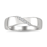 Sterling Silver Twisted Natural Diamonds Ring