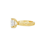 14K Yellow Gold Hidden Halo Radiant Diamond Engagement Ring