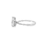 14K White Gold 'Adeena' Hidden Halo Pear Natural Diamonds Engagement Ring