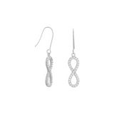 Sterling Silver CZ Infinity Drop Earrings