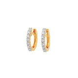 14K Yellow Gold 12mm Diamond Huggie Earrings