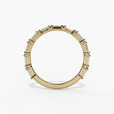 14K Yellow Gold Baguette Natural Diamonds Band