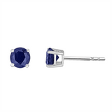 14K White Gold Sapphires Stud Earrings