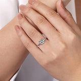 14K White Gold 'Daniele' Round Diamond Hidden Halo Engagement Ring