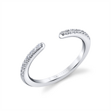 14K White Gold Open Natural Diamonds Band