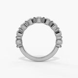 14K White Gold Modern Natural Diamonds Band