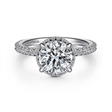 14K White Gold 'Senne' Hidden Halo Round Diamond Engagement Ring