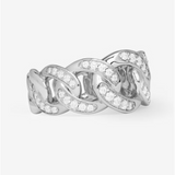 Silver Overlay Graduated Pavé 'Julian' Cubic Zirconia Ring