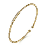 14K Yellow Gold Natural Diamonds Cuff Bracelet