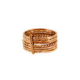 JT ESTATE 14K Rose Gold Seven-Band Stacked Ring