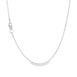JT ESTATE 14K White Gold 18 Inch Fancy Bead Link Chain