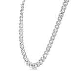 Sterling Silver Natural Diamonds Cuban Necklace
