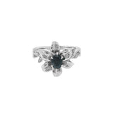 JT ESTATE 14K White Gold Sapphire And Diamond Lily Ring
