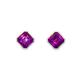 14K White Gold Amethysts Stud Earrings