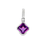14K White Gold Amethyst Drop Pendant