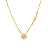 JT ESTATE 14K Yellow Gold Natural Diamond Solitaire Slide Pendant